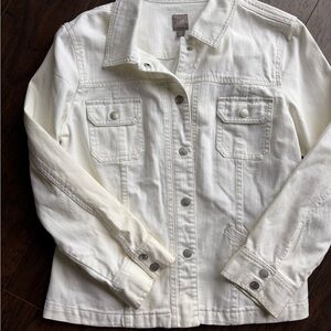J. Jill white Denim Jacket with stretch